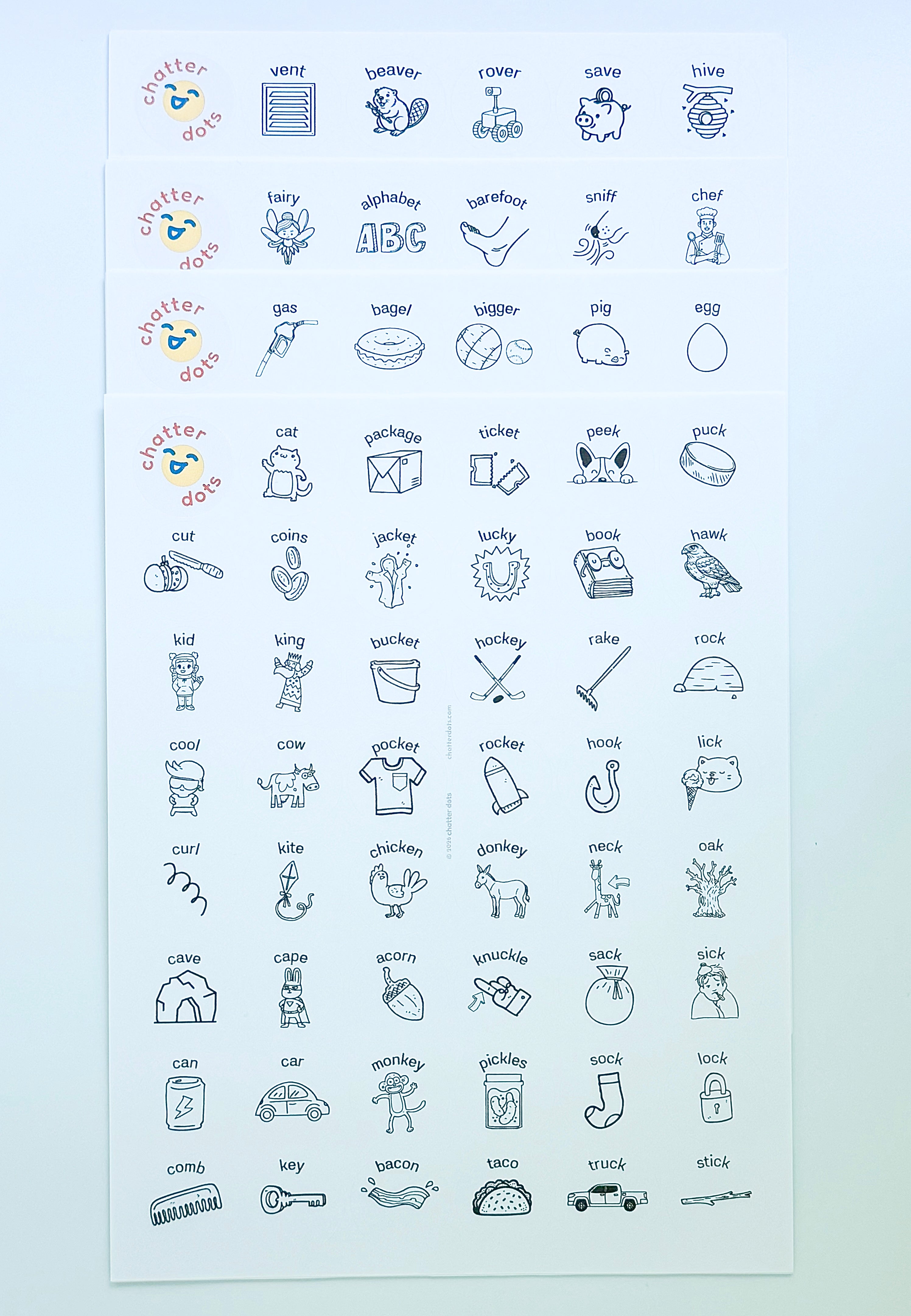 Speech Therapy Articulation Sticker Pack - K, G, F, V Sounds - No Prep SLP Materials