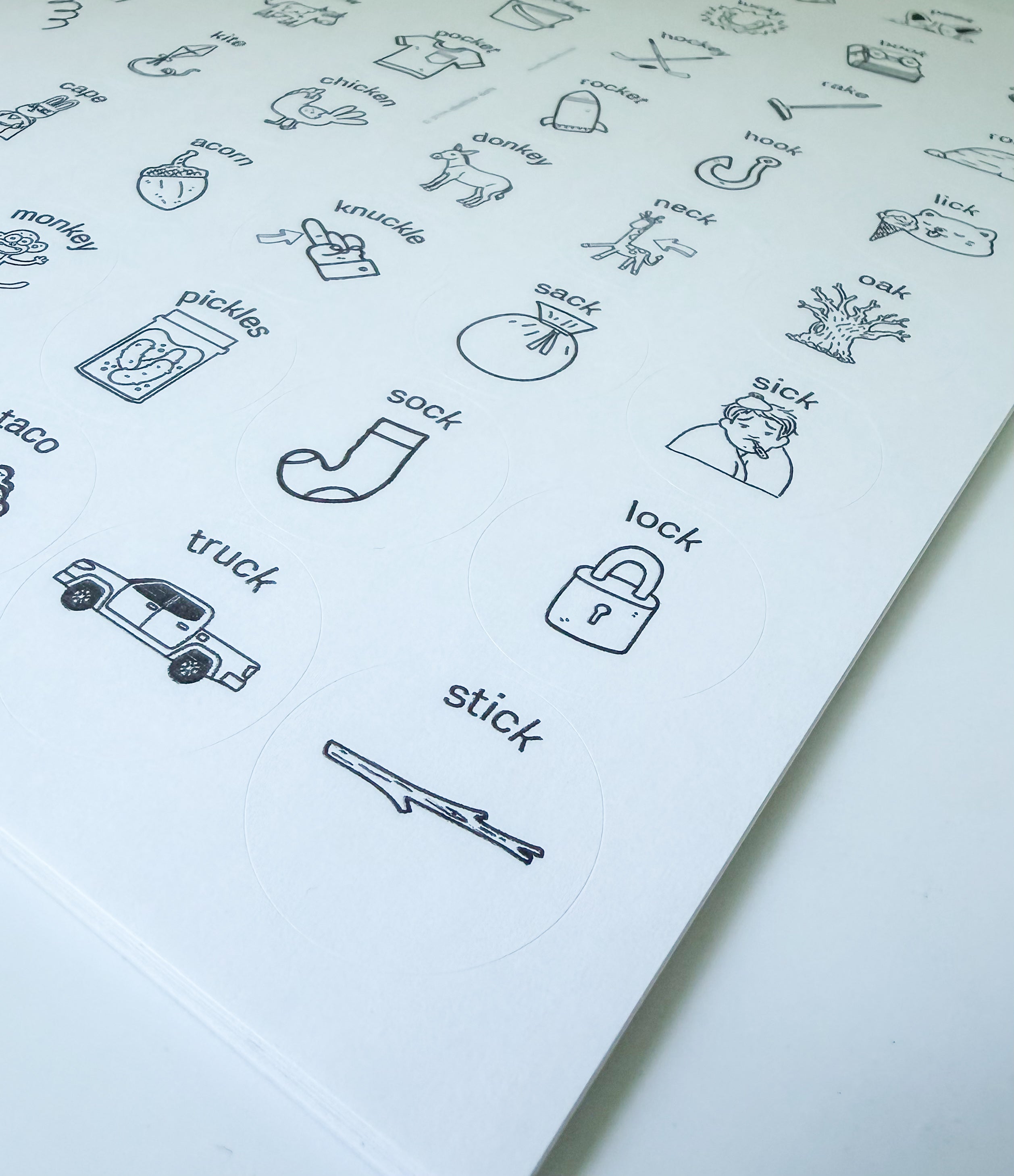 Speech Therapy Articulation Sticker Pack - K, G, F, V Sounds - No Prep SLP Materials