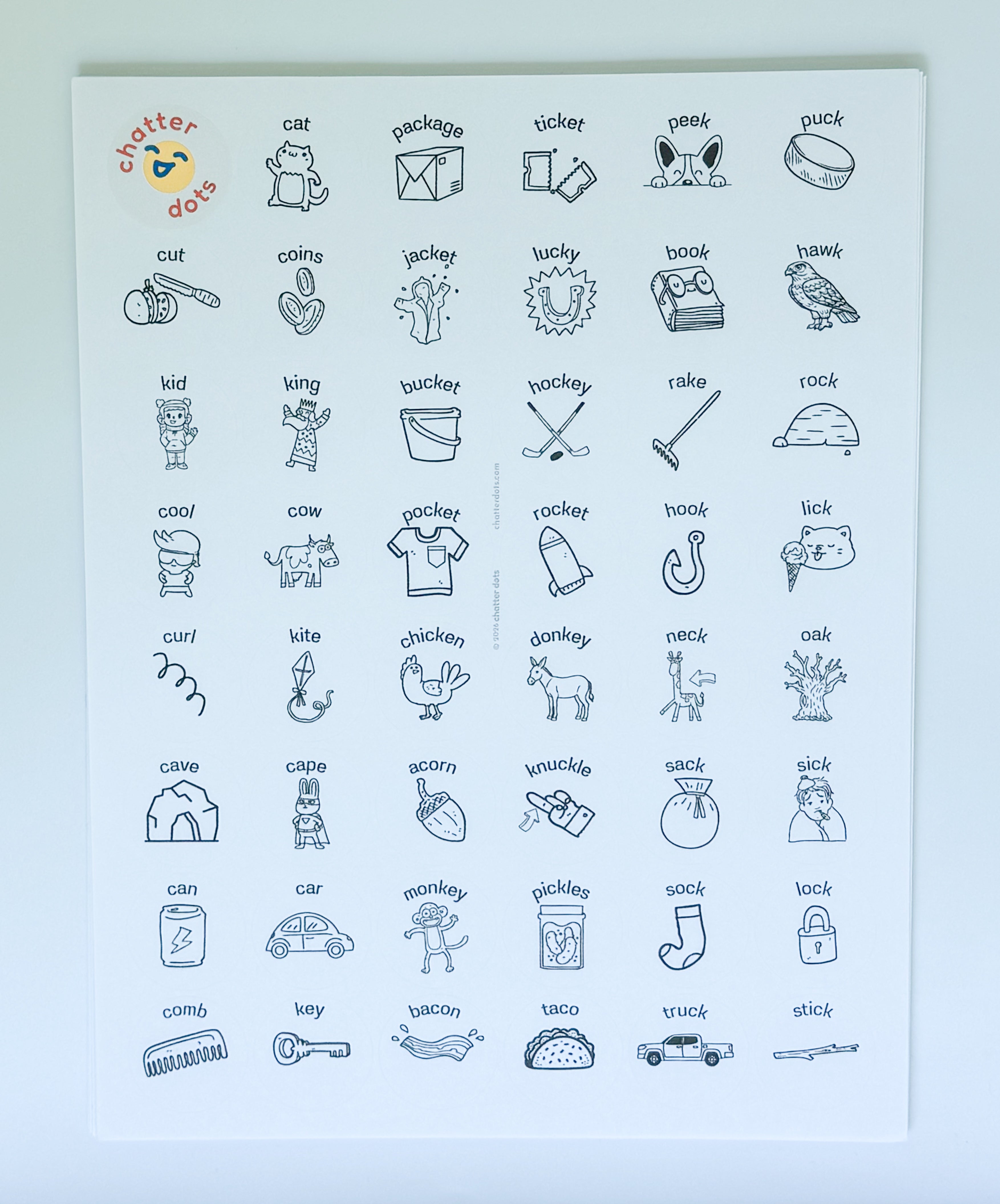 Speech Therapy Articulation Sticker Pack - K, G, F, V Sounds - No Prep SLP Materials