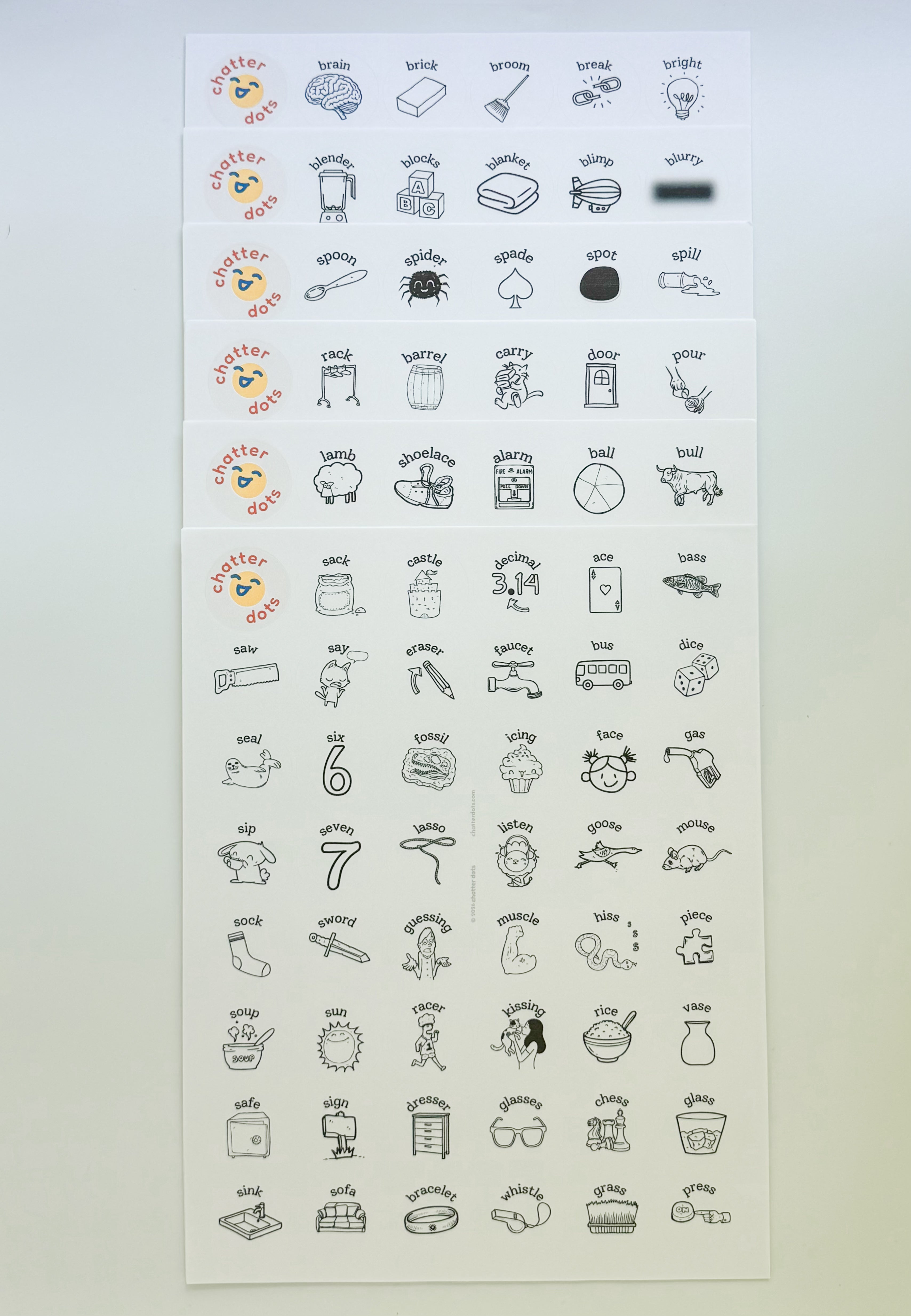 Speech Therapy Articulation Sticker Pack - S, L, R & Blends - No Prep SLP Materials